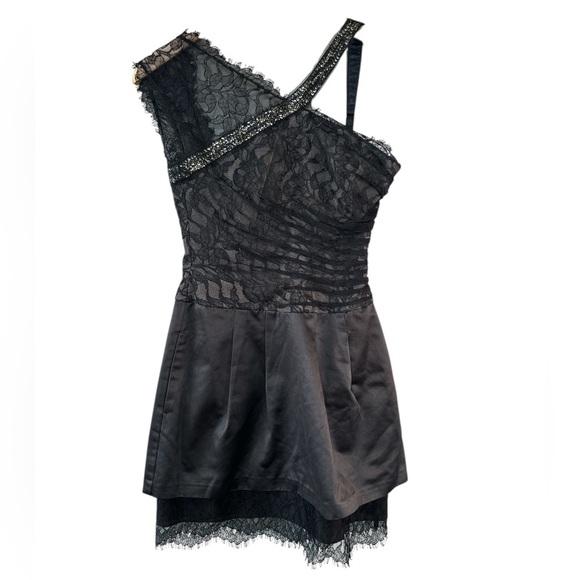 BCBGMaxAzria Lace Silk Y2K Cocktail Dress - Picture 6 of 12